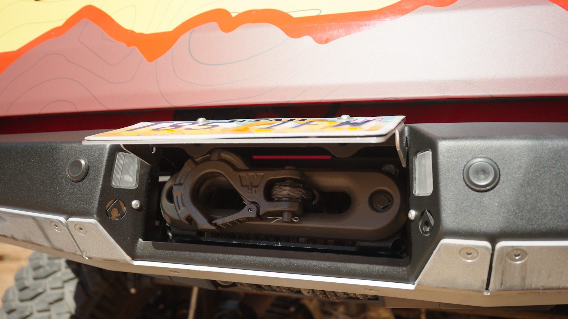 HIGH CLEARANCE REAR BUMPER WINCH FAIRLEAD MOUNTING BRACKET